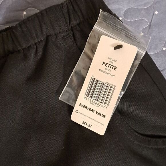 Kim Rogers black microfiber pants size 12 petite NWT - Picture 3 of 6